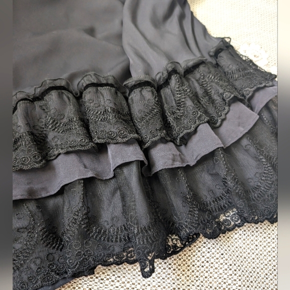 LOFT Ann Taylor Silk Velvet Lace Midi Dress - Picture 3 of 4